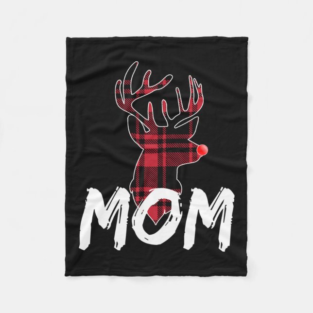Mum Family Matching Pajama - Christmas Red Nose De Fleece Blanket (Front)