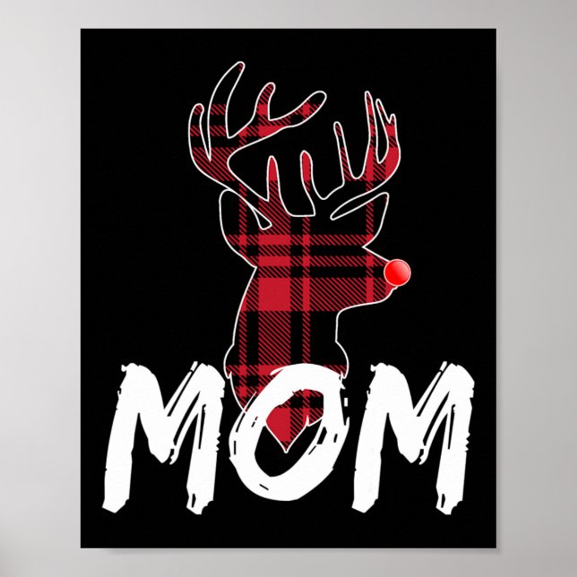 Mum Family Matching Pajama - Christmas Red Nose De Poster (Front)