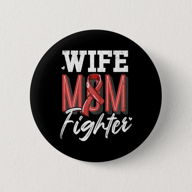 Mum Fighter Brain Aneurysm Awareness Support Graph 6 Cm Round Badge (Front)