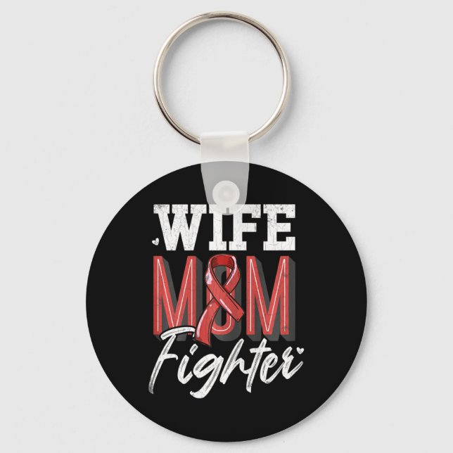Mum Fighter Brain Aneurysm Awareness Support Graph Key Ring (Front)