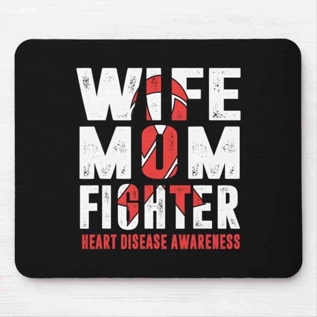 Mum Fighter Heart Disease Awareness  Mouse Mat (Front)