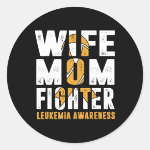 Mum Fighter Leukaemia Awareness Classic Round Sticker