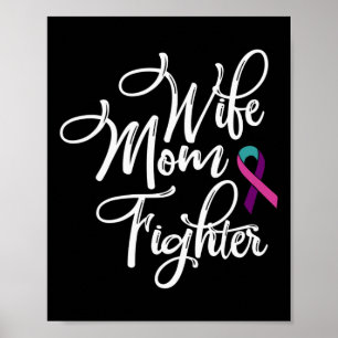 Mum Fighter Thyroid Cancer Awareness 2 Poster