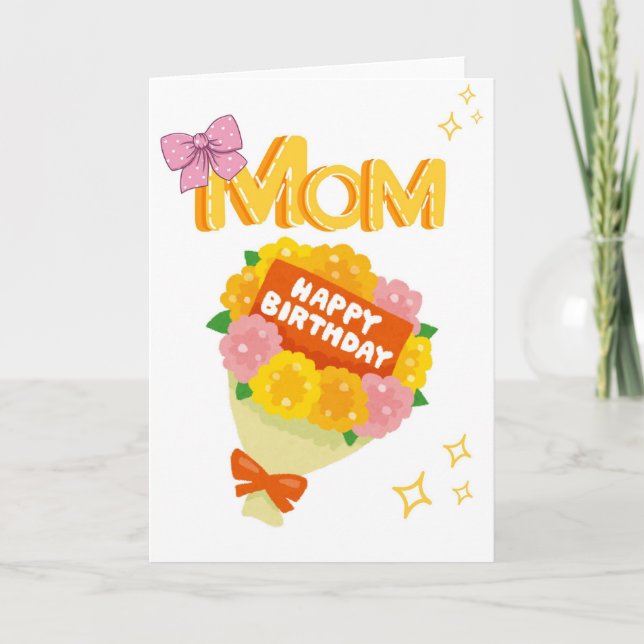 Mum – Floral Bouquet Greeting Card (Front)