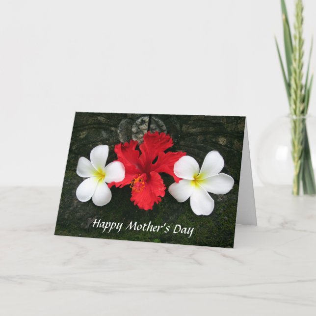 mum floral frangipani card (Front)
