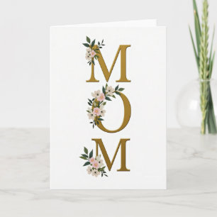 Mum Floral Gold Letter Card
