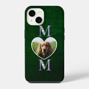 Mum Floral heart lilac photo from the dog green iPhone 14 Case