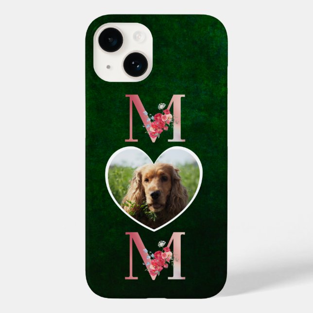 Mum Floral heart photo from the dog green Case-Mate iPhone Case (Back)