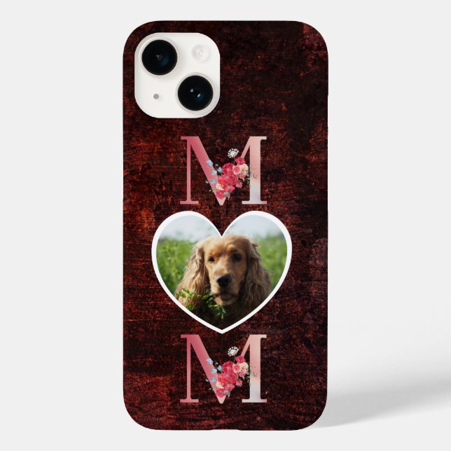 Mum Floral heart photo from the dog red Case-Mate iPhone Case (Back)
