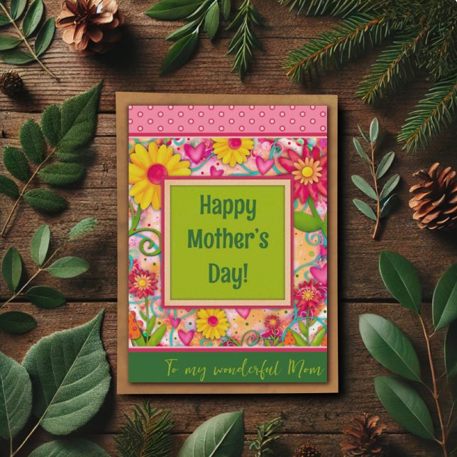 Mum Floral Hearts Pretty Unique Mother’s Day Card (Creator Uploaded)