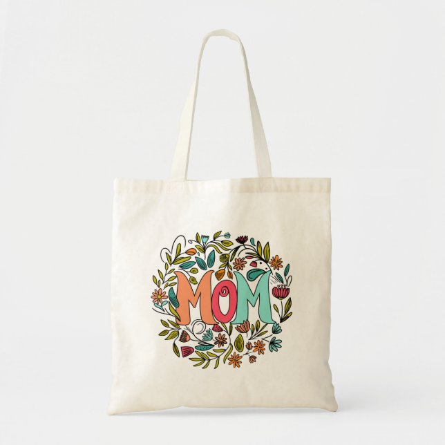 Mum Floral Tote Bag (Front)