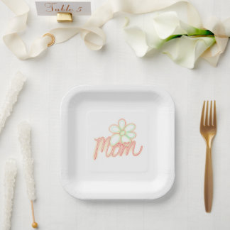 Mum Flower Art Paper Plate