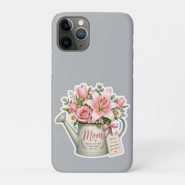 Mum Flower Watering Can Case-Mate iPhone Case (Back)