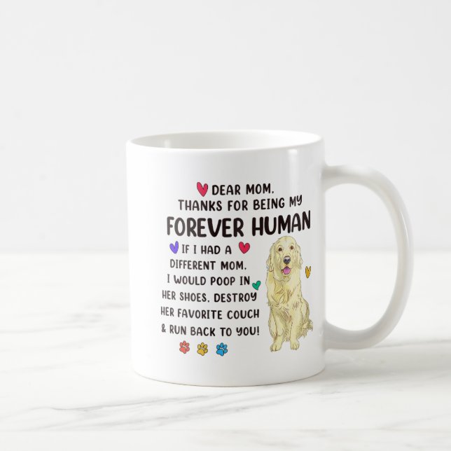 Mum Forever Human Cream Golden Retriever Mothers D Coffee Mug (Right)
