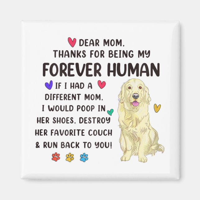 Mum Forever Human Cream Golden Retriever Mothers D Magnet (Front)
