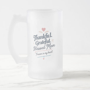 Mum – Forever in My Heart Frosted Glass Mug 16oz