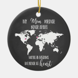 mum forever never apart long distance gift world ceramic tree decoration