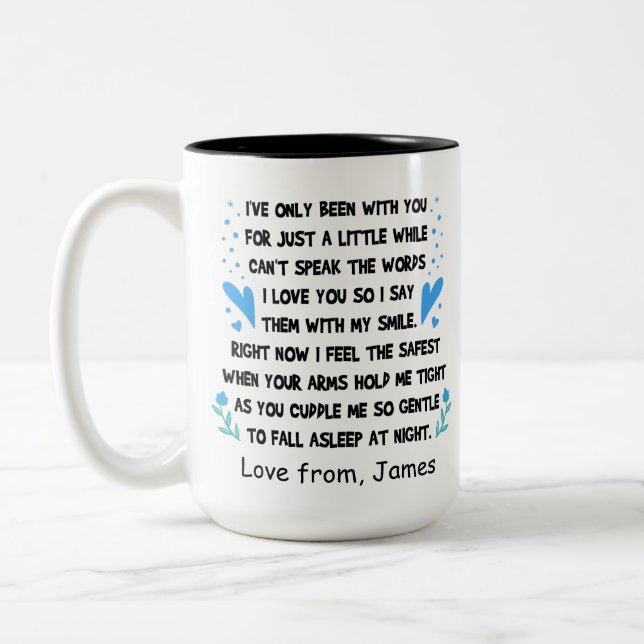 Mum From Baby Personalised Name Two-Tone Coffee Mug (Left)