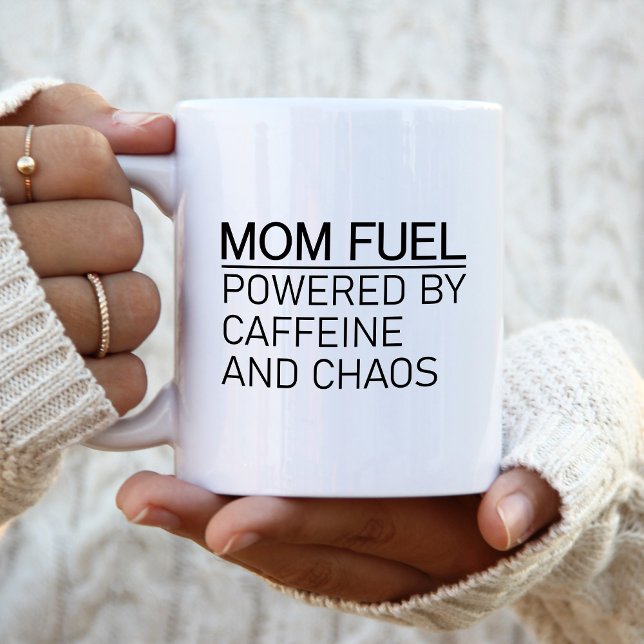 Mum Fuel Powered by Caffeine and Chaos Coffee Mug (Creator Uploaded)