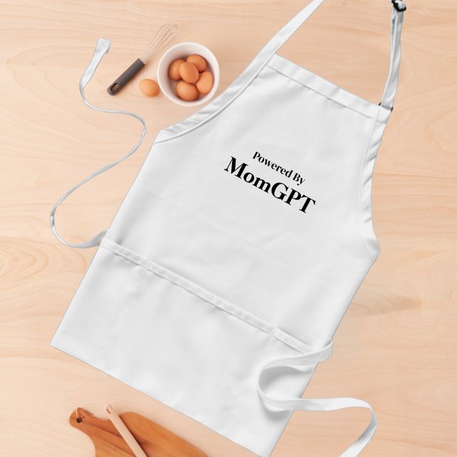 Mum Funny Birthday - Powered By MomGPT - Ai Joke Standard Apron (Creator Uploaded)