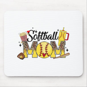 Mum Game Day Vibes Mothers Day Women Softball Mama Mouse Mat