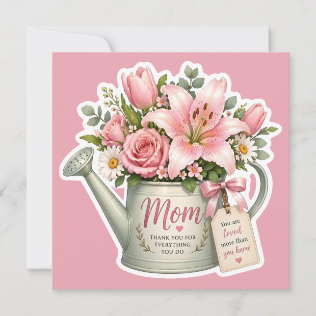 Mum Garden Flowers Invitation (Front)