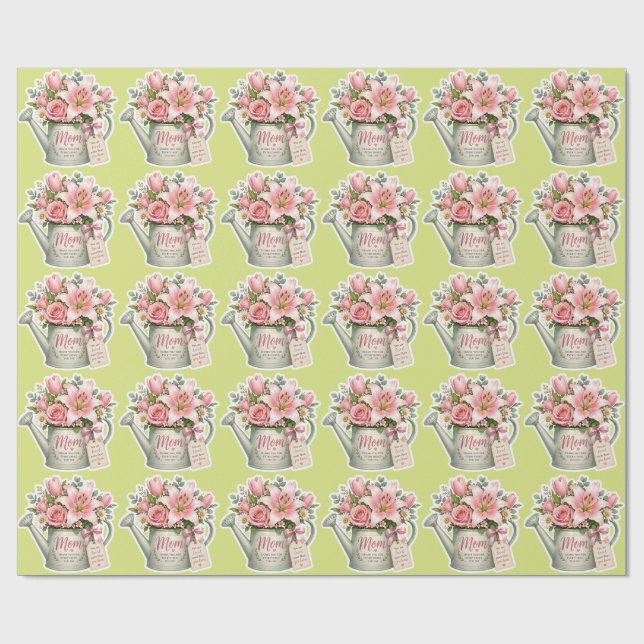Mum Garden Flowers Wrapping Paper (Flat)