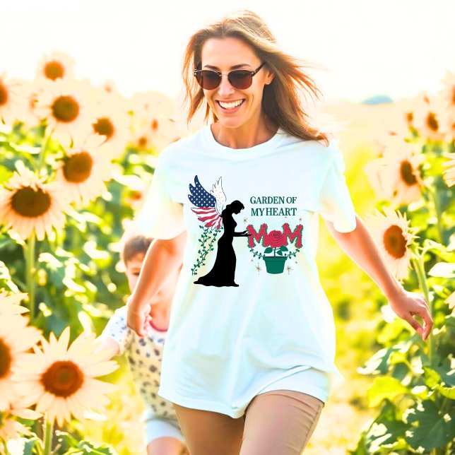 Mum – Garden of My Heart Floral Angel Design T-Shirt (Creator Uploaded)