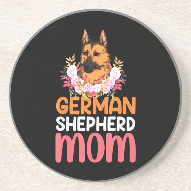 Mum German Shepard Shepherd Dog Coaster (Front)