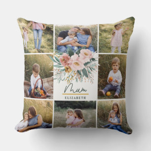 mum gift 8 photo pink girly beautiful floral cushion