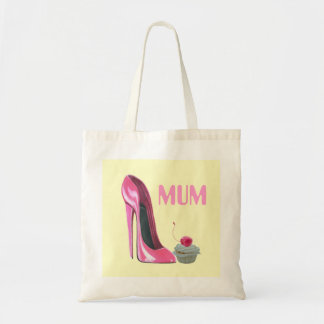 Mum Gift Bag with pink stiletto shoe and cupcake