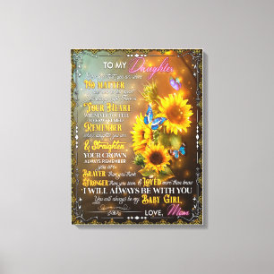 Mum Gift For Your Daughter Blanket Sunflower Canvas Print