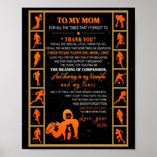 Mum Gift   Letter To My Mum Love From Your Son Poster
