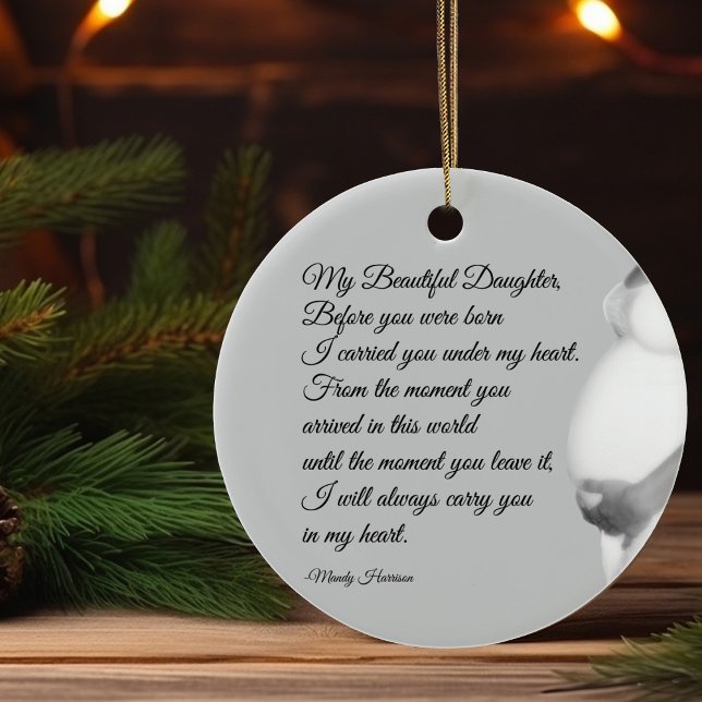 Mum Gift to Daughter Motherhood Quote Christmas Ceramic Tree Decoration (Creator Uploaded)