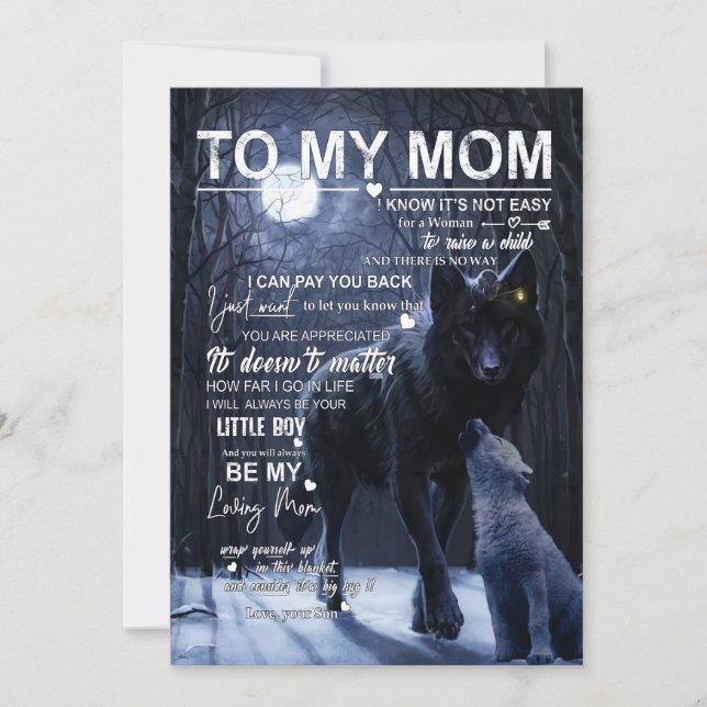 Mum Gifts | Letter To My Mum Love From Son Holiday Card (Front)