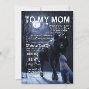 Mum Gifts   Letter To My Mum Love From Son Holiday Card