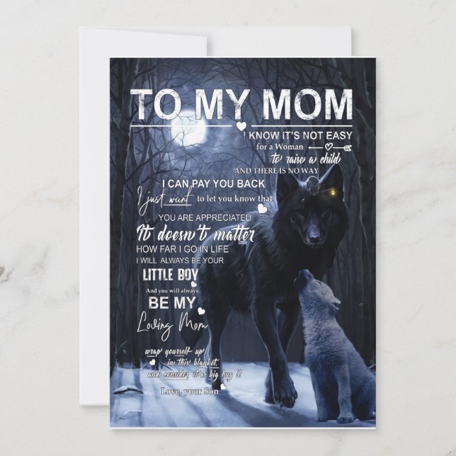 Mum Gifts | Letter To My Mum Love From Son Invitation (Front)