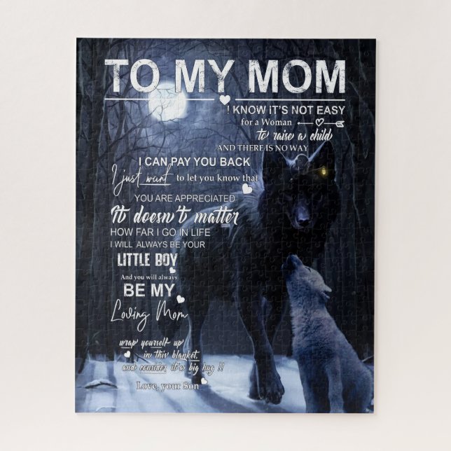 Mum Gifts | Letter To My Mum Love From Son Jigsaw Puzzle (Vertical)