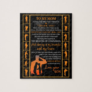 Mum Gifts   Letter To My Mum Love From Son Jigsaw Puzzle