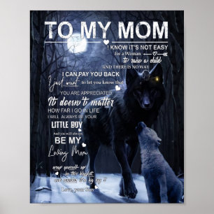 Mum Gifts   Letter To My Mum Love From Son Poster