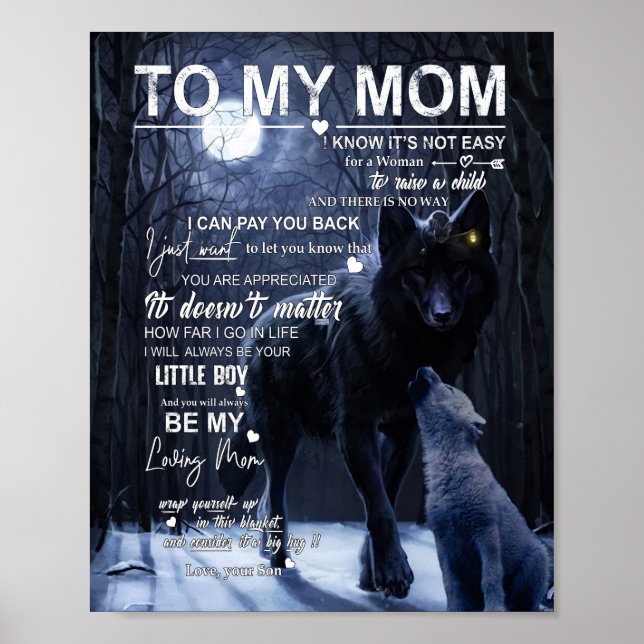 Mum Gifts | Letter To My Mum Love From Son Poster (Front)