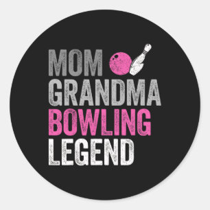 Mum Grandma Bowling Legend Bowling Lover Mother's Classic Round Sticker