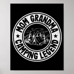 Mum grandma camping legend rv camper outdoor women poster
