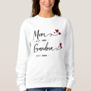 Mum Grandma EST. Gift For Mum Personalised Sweatshirt