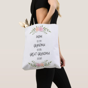 Mum, Grandma, Great Grandma Custom Family Dates Tote Bag