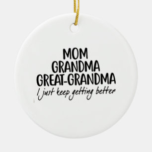 Mum Grandma Great-Grandma Mothers Day Ceramic Tree Decoration