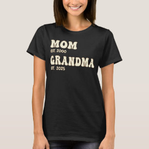 Mum Grandma Personalised Est. Years Groovy Custom T-Shirt