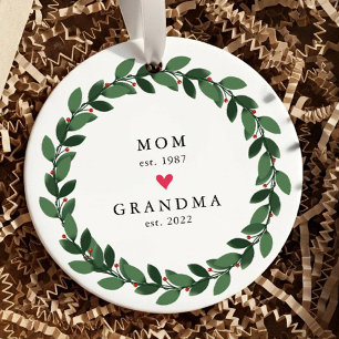Mum   Grandma Year Est. Ceramic Ornament
