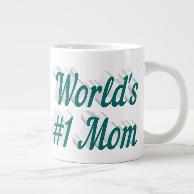 Mum green half text giant coffee mug (Right)
