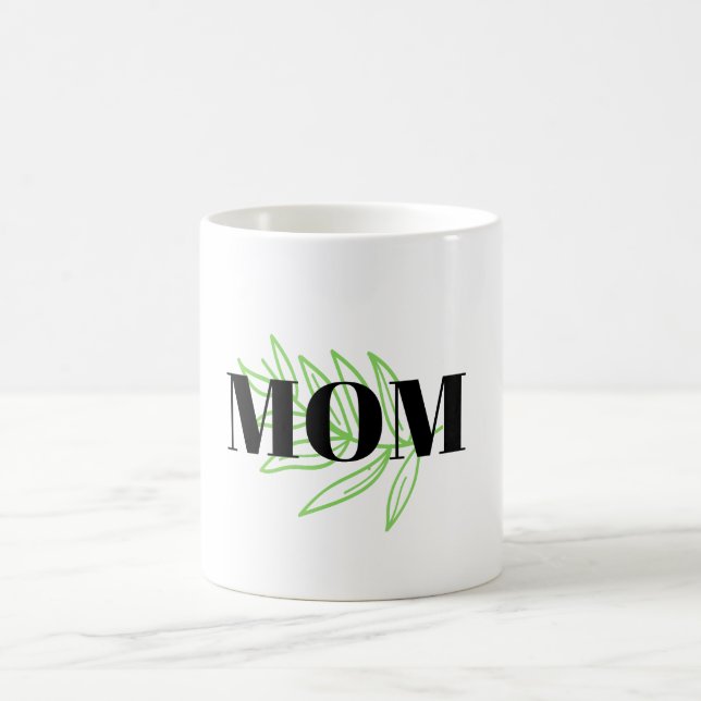 mum green leaf coffee mug (Center)